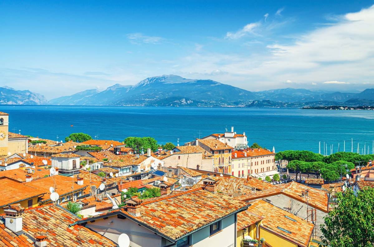 Panoramic view of Desenzano overlooking Lake Garda